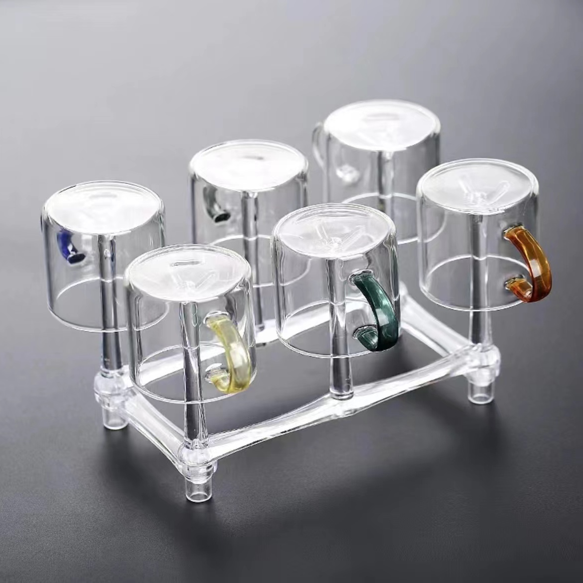 玻璃杯防烫耐热耐飘逸杯带把家用主人杯客杯透明加厚喝水杯大容量