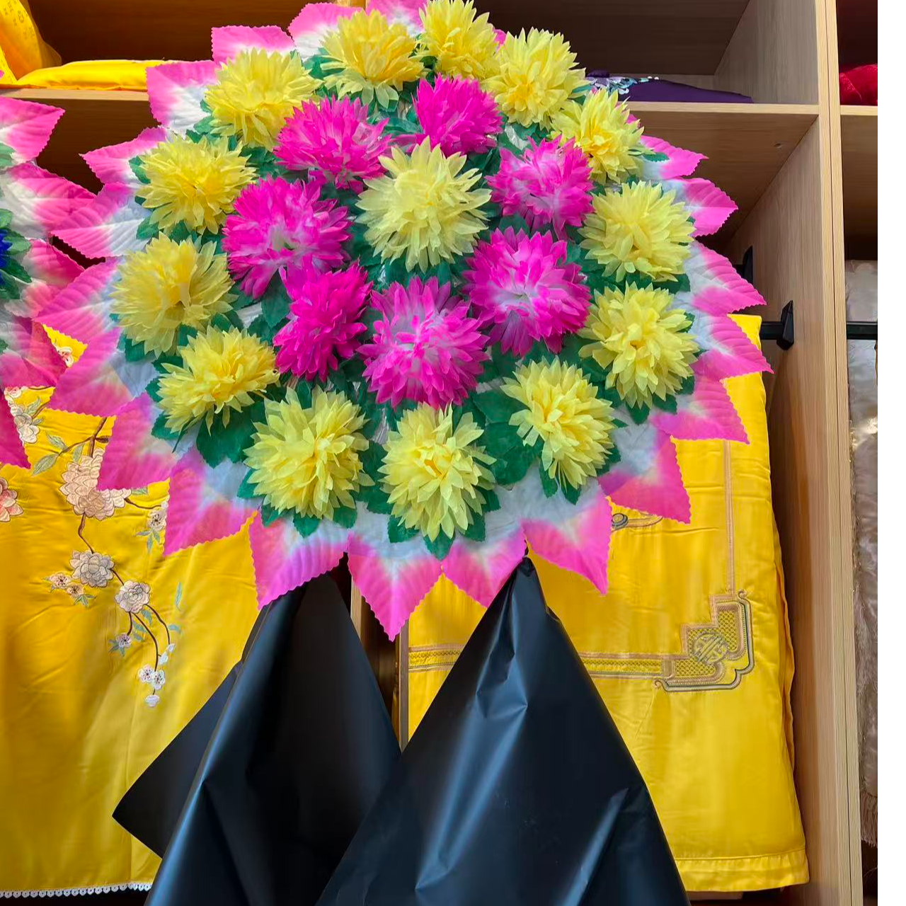 1米折叠式仿真花篮成品 花篮