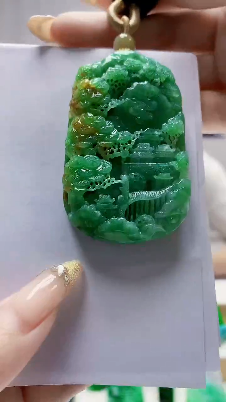 未镶嵌定制翡翠4868DD-毛货挂件170