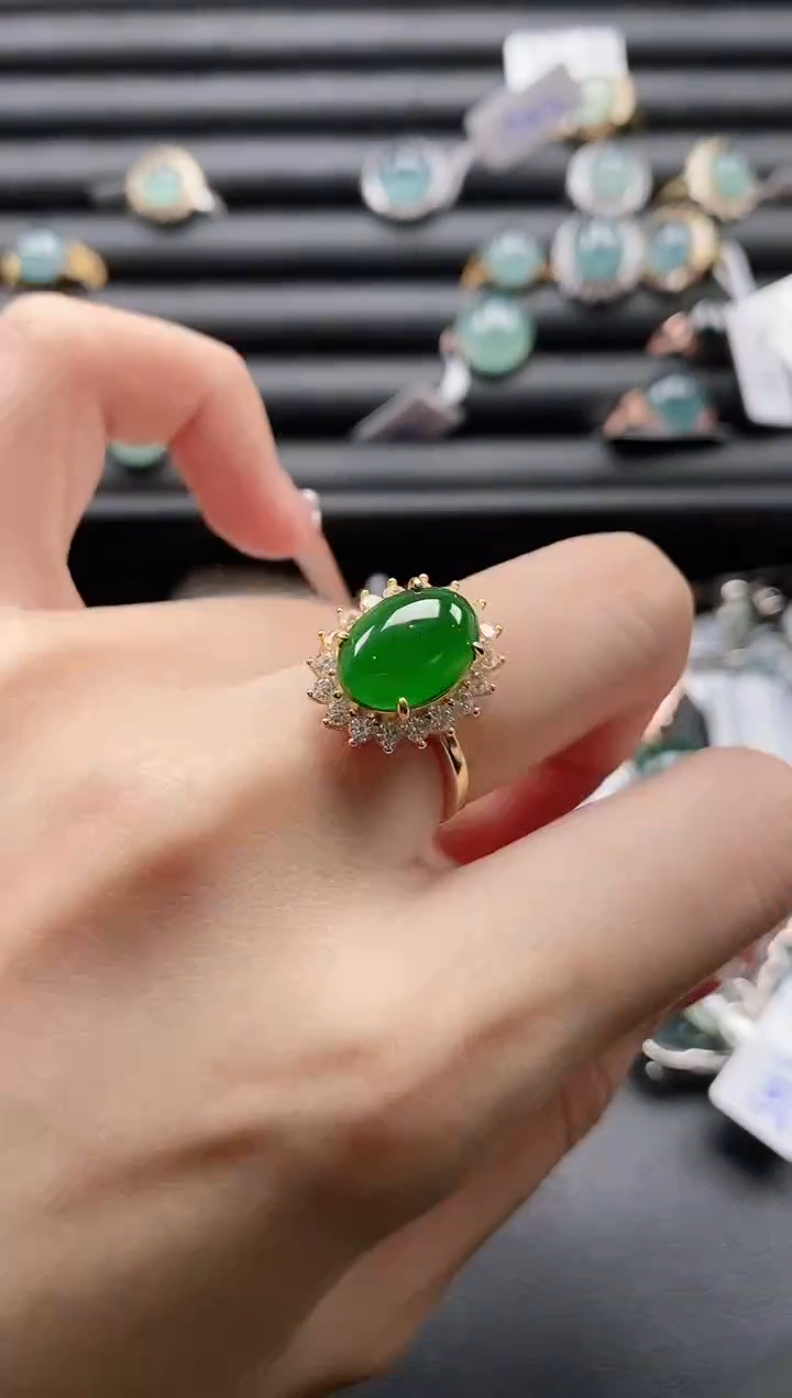 【闪购商品】翡翠戒指银S925镶嵌11111