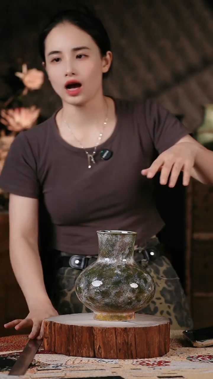 摆件景德镇高温陶瓷花器（8*18