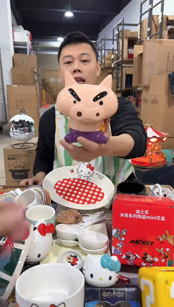 瓷片肥嘟嘟左卫门存钱罐