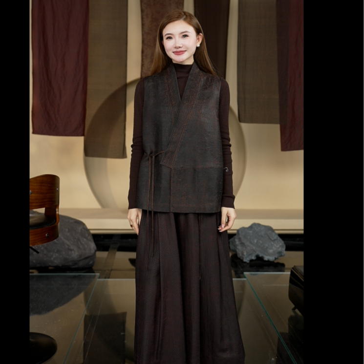 【栖香锦】莨纱龟 设计师款 新中式 国风 马甲