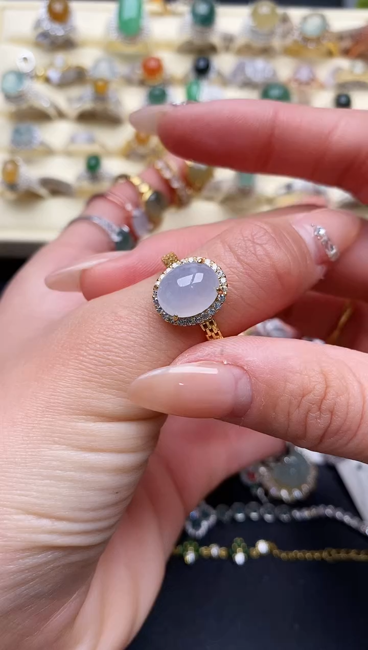 【闪购商品】翡翠戒指银S925镶嵌3333333+10