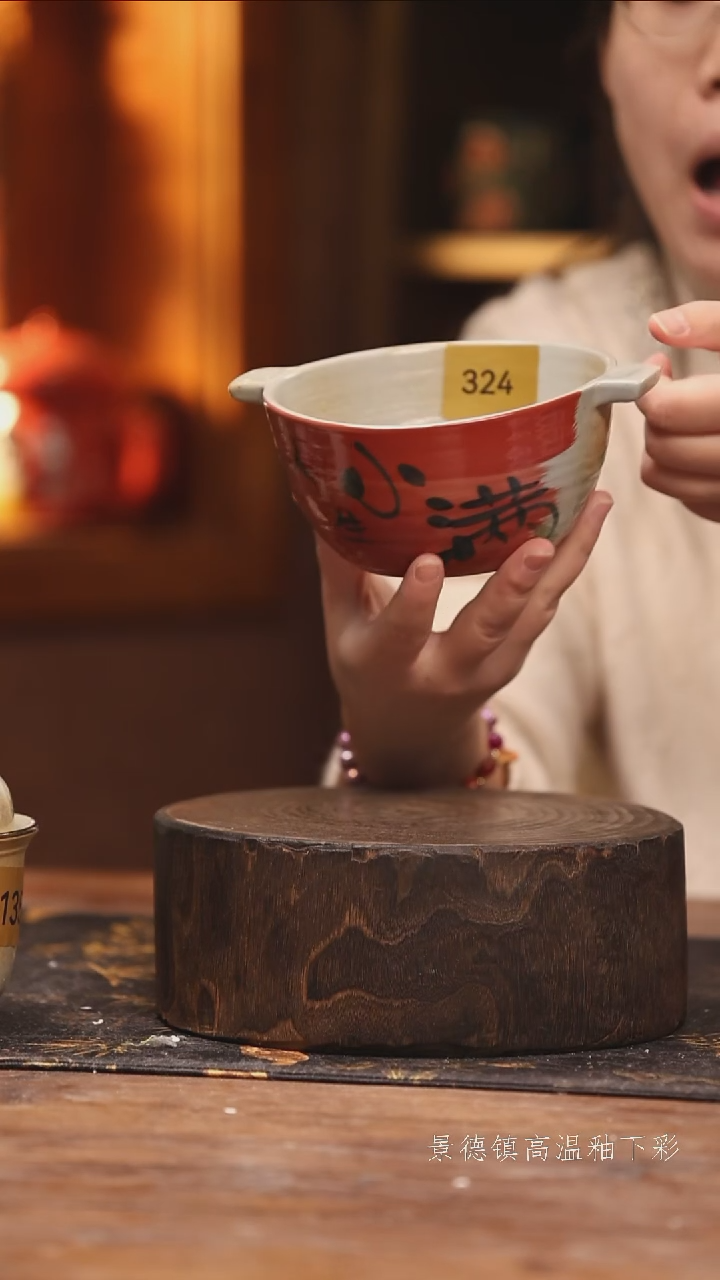 陶瓷景德镇高温釉下手绘陶瓷@L324@