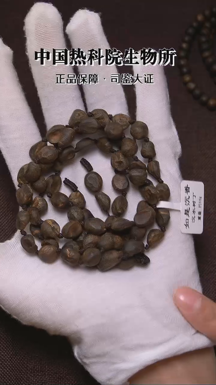 沉香手串小***解沉水树丁多圈 18g+