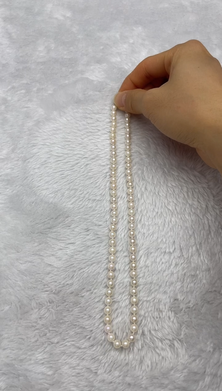 项链银S925镶嵌海水珍珠AK羽皇金5.5-6mm