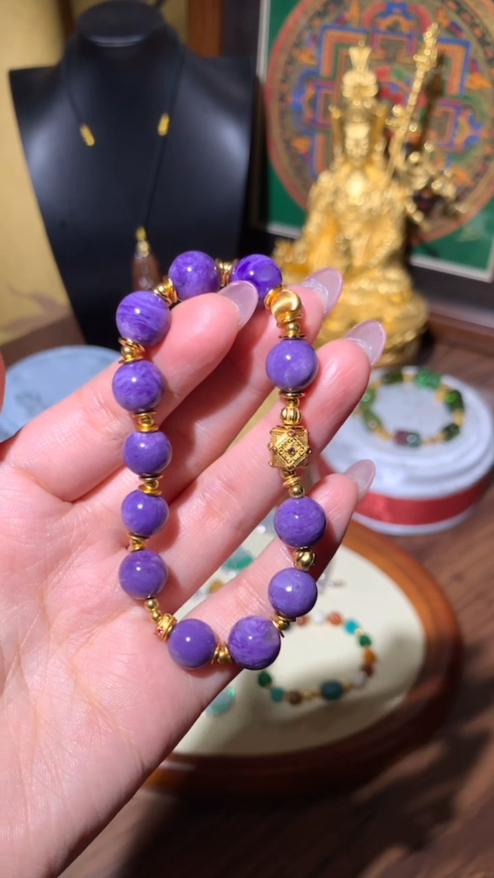 【闪购商品】查罗石（紫龙晶）手串未镶嵌手串