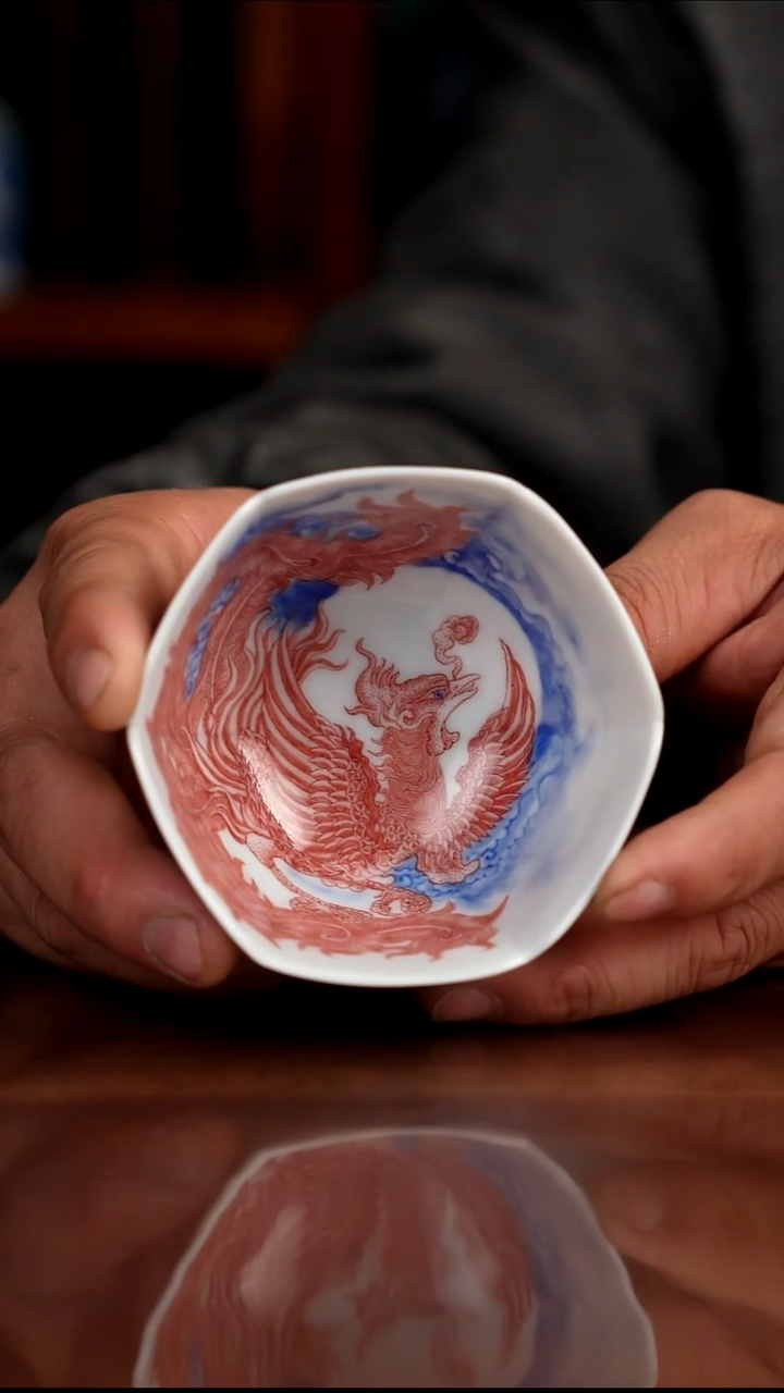 自成堂柴窑青花釉里红