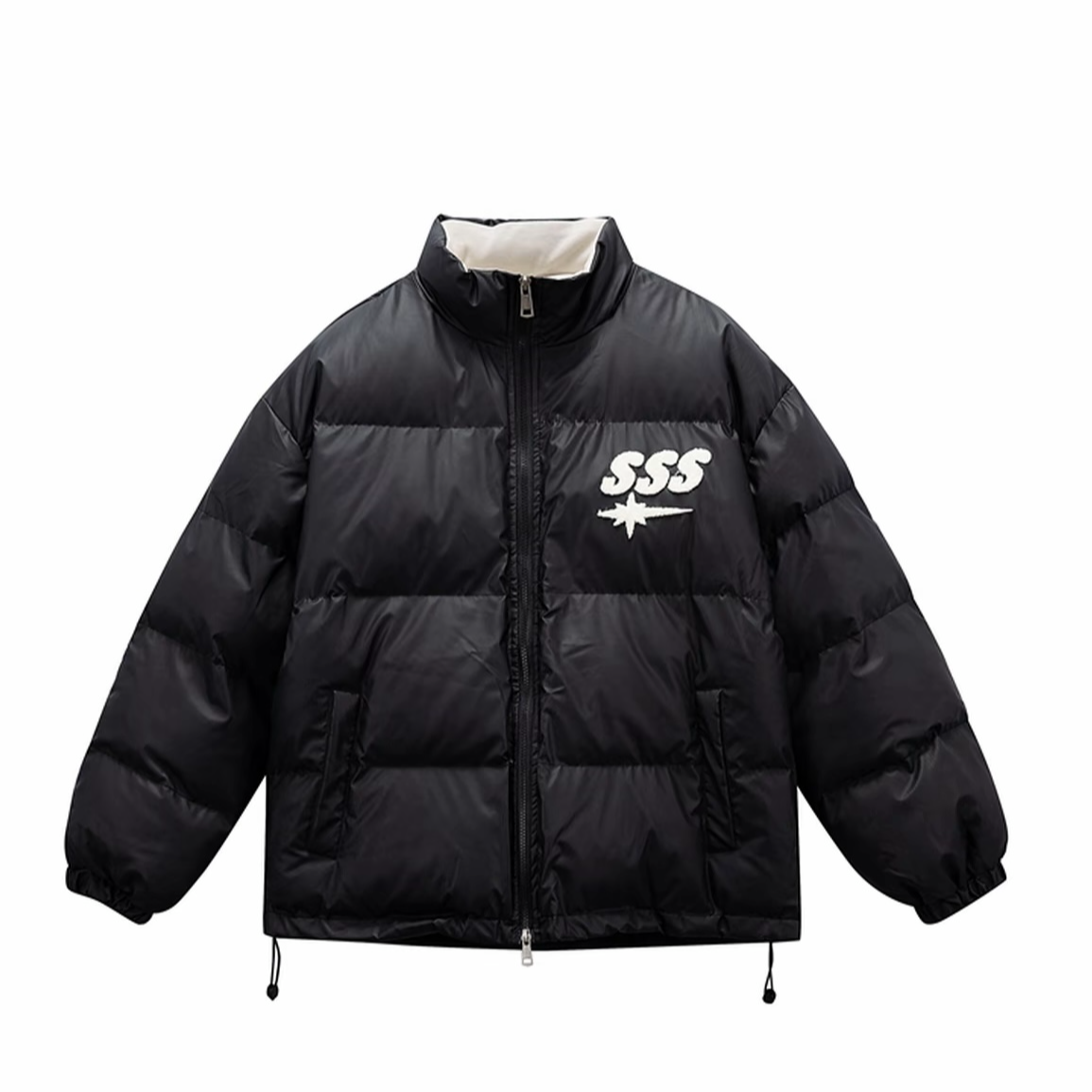 原创国潮美式复古字母加厚面包服棉衣男女冬季情侣保暖