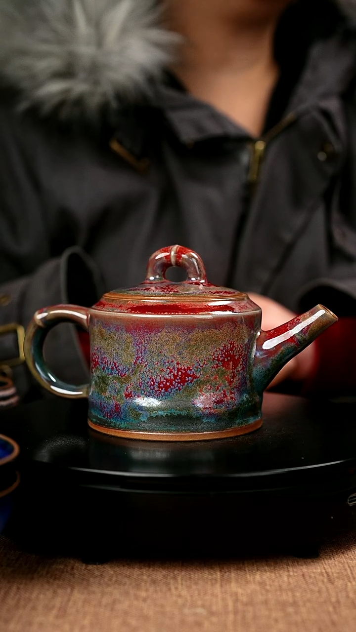 【闪购商品】677#省工一级品原矿钧瓷炉钧釉竹节壶