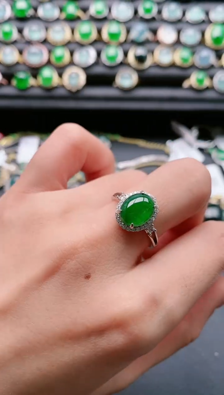 【闪购商品】翡翠戒指银S925镶嵌111111111
