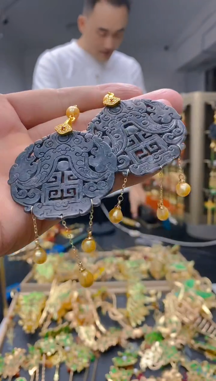 【闪购商品】翡翠耳饰合金184翡翠耳钩