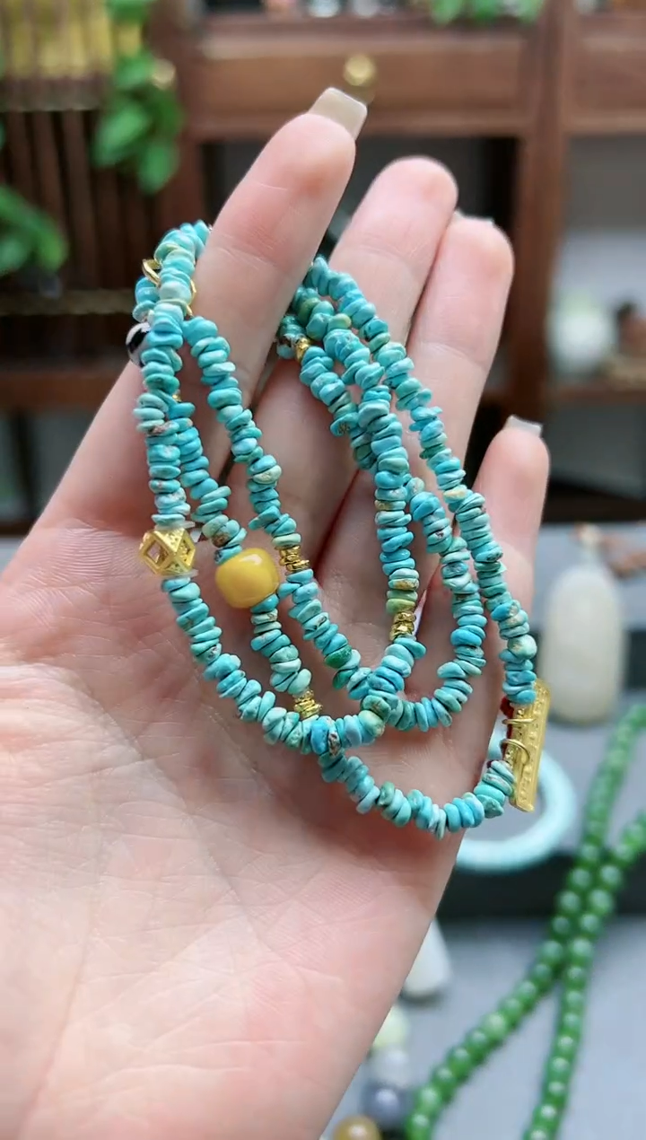 【闪购商品】绿松石颈饰未镶嵌松石碎石项链*1 TS