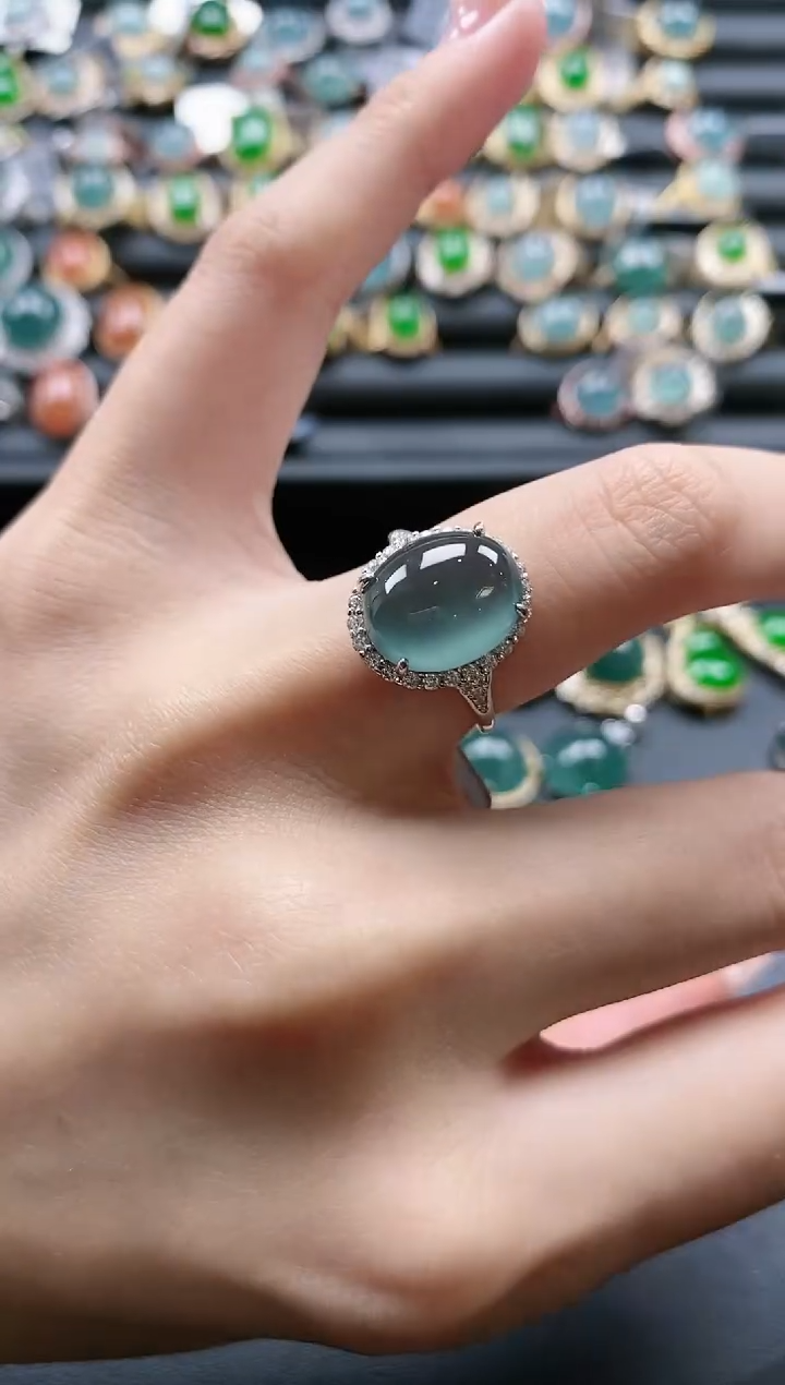 【闪购商品】翡翠戒指银S925镶嵌-600