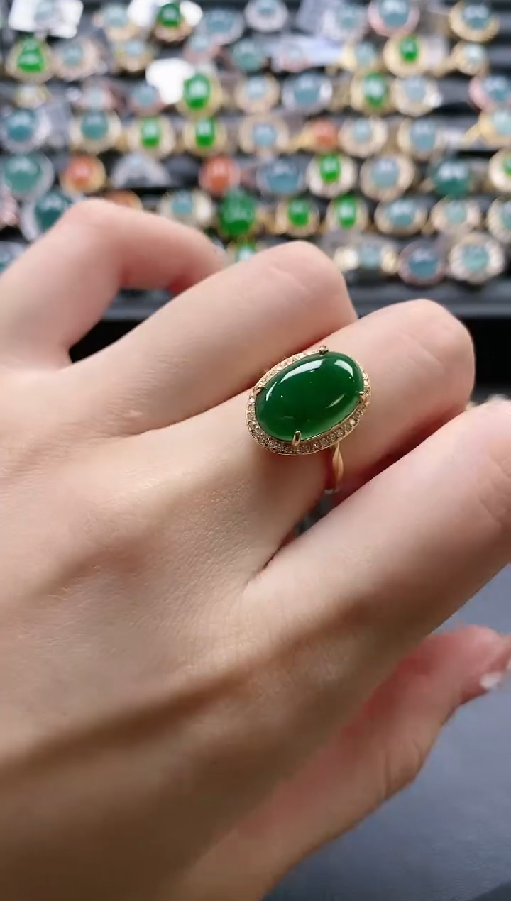 【闪购商品】翡翠戒指银S925镶嵌-600