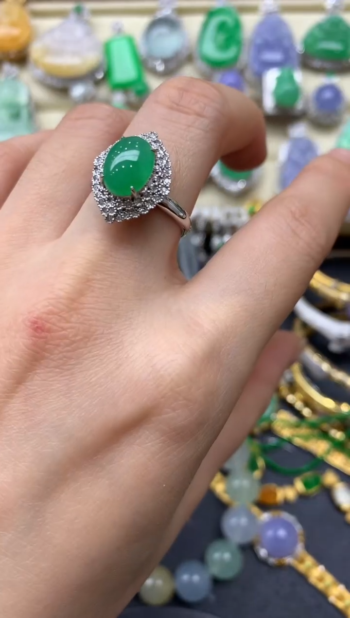 【闪购商品】翡翠戒指18K金镶嵌497-中国好珍宝