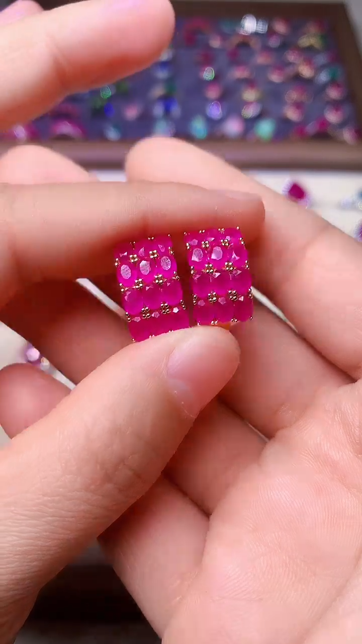 【闪购商品】红宝石耳饰银S925镶嵌000