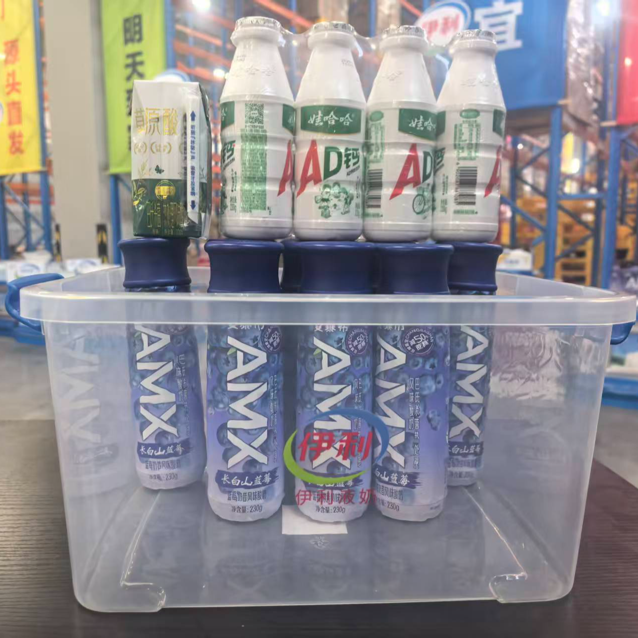 喝到2026年2-3月份【8月份】230g安慕希长白山蓝莓8盒（送收纳盒+草原酸奶1盒+AD钙奶1板）