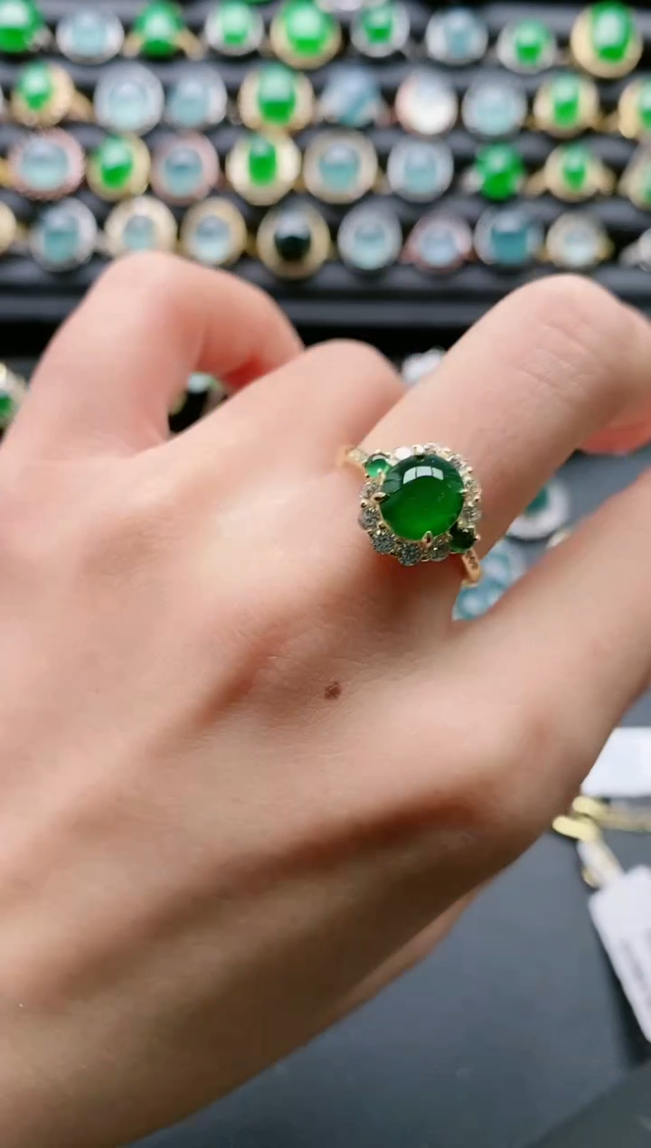 【闪购商品】翡翠戒指银S925镶嵌111111