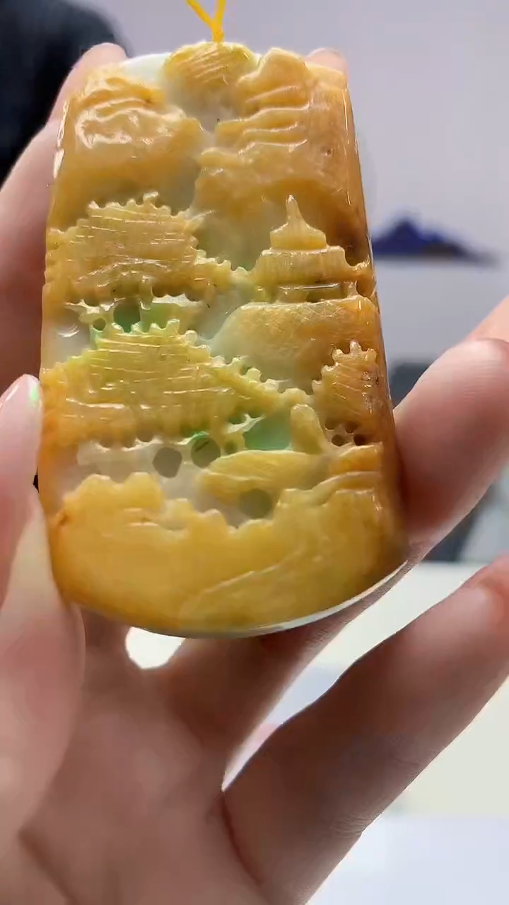 【闪购商品】定制翡翠未镶嵌5153DD-毛货挂件58