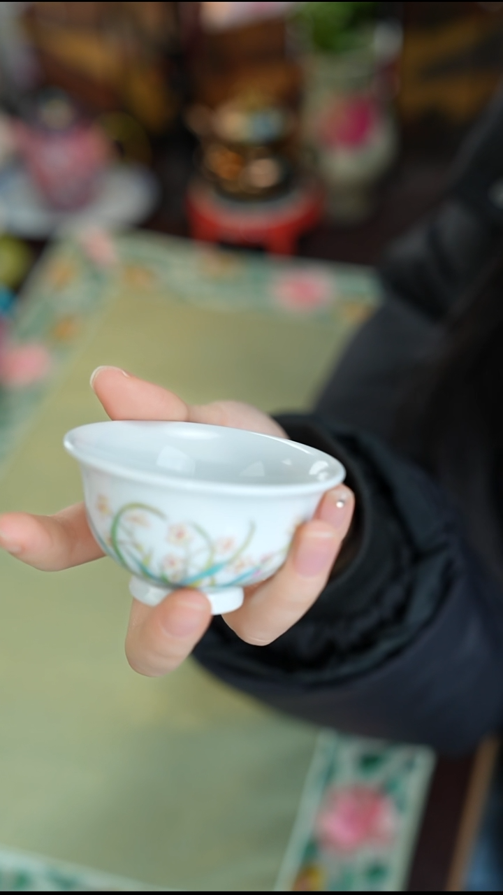 溢珍堂景德镇手工手绘珐琅彩杯