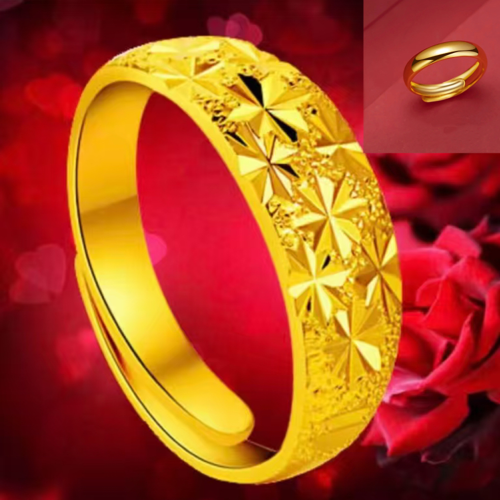 新款满天星开口戒指 赠素圈开口戒指