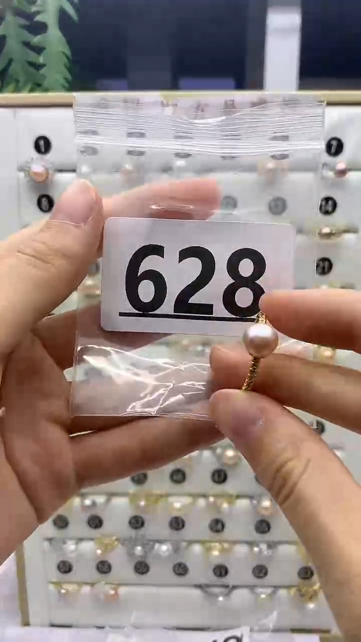 合金戒指淡水珍珠628