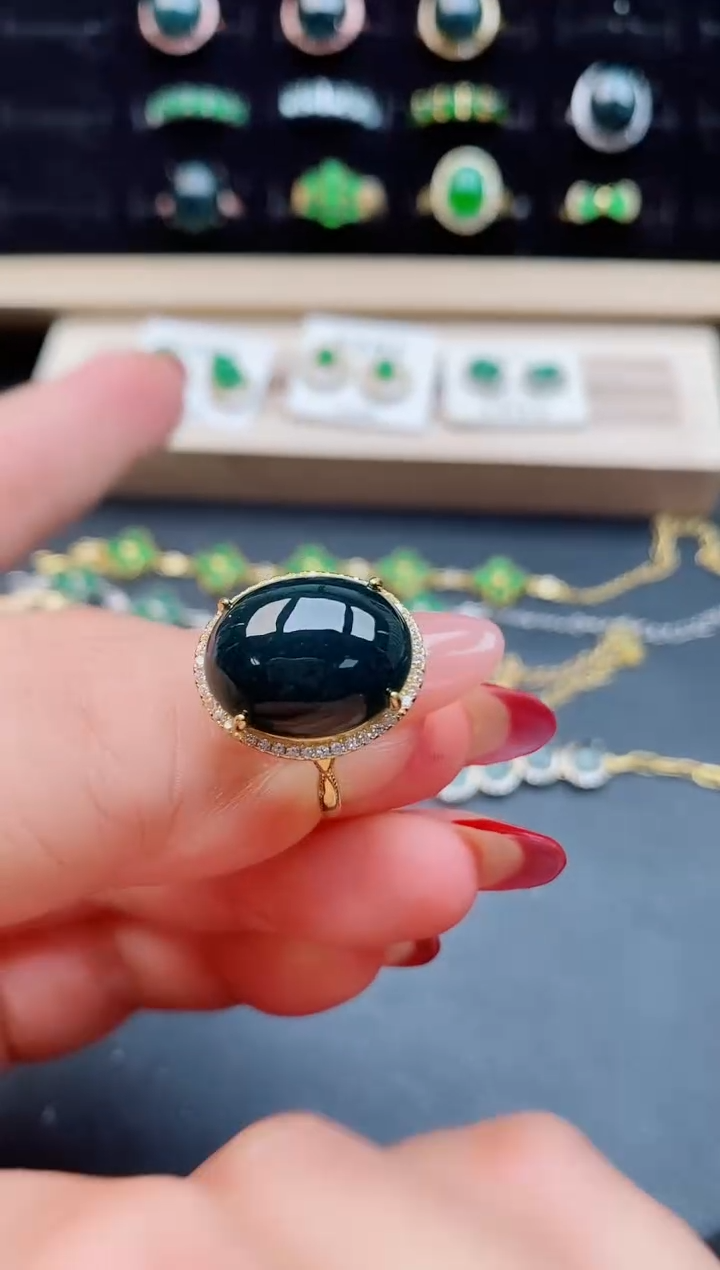 【闪购商品】翡翠戒指银S925镶嵌50880