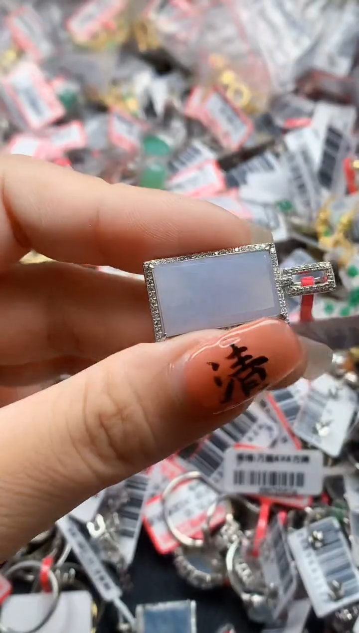 银S925镶嵌戒指翡翠天然A货缅甸翡翠