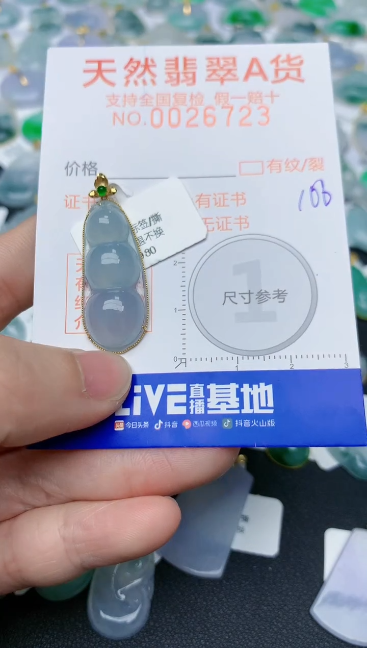 【闪购商品】翡翠颈饰18K金镶嵌天然翡翠A货