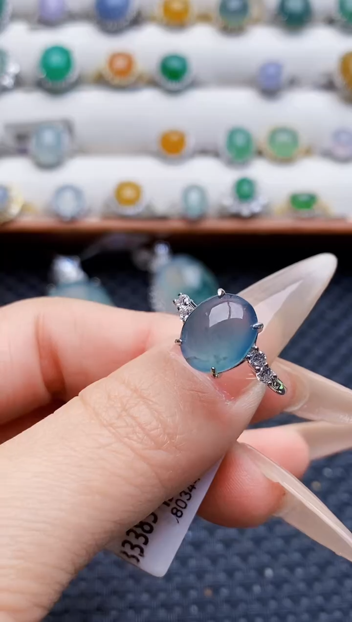 银S925镶嵌戒指翡翠5970