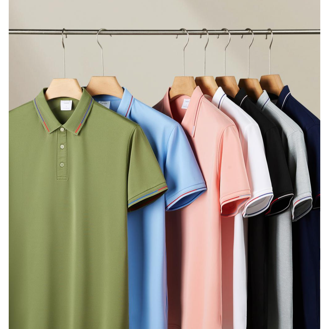 新款POLO衫T恤上衣企业餐厅服务员定制男女同款印绣字LOGO