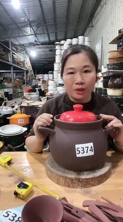 陶瑕疵紫砂大肚锅5374