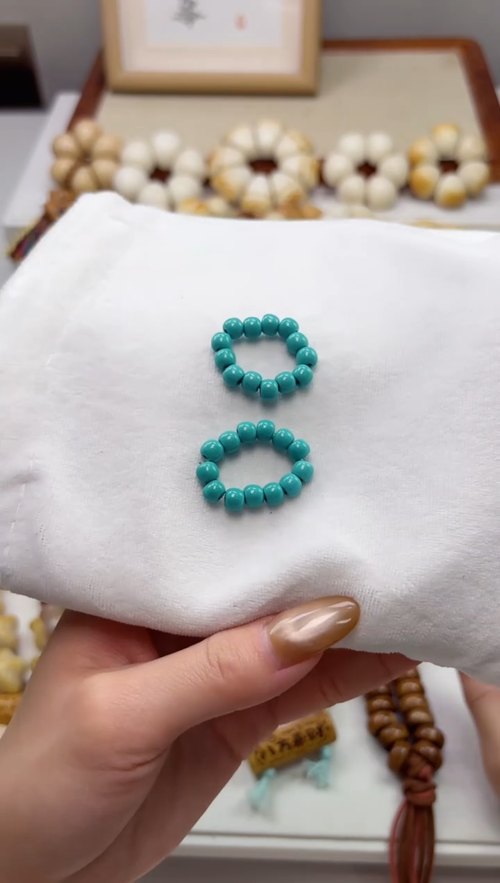 手串菩提根/象牙果蒂芙尼蓝5mm跑环【一个】