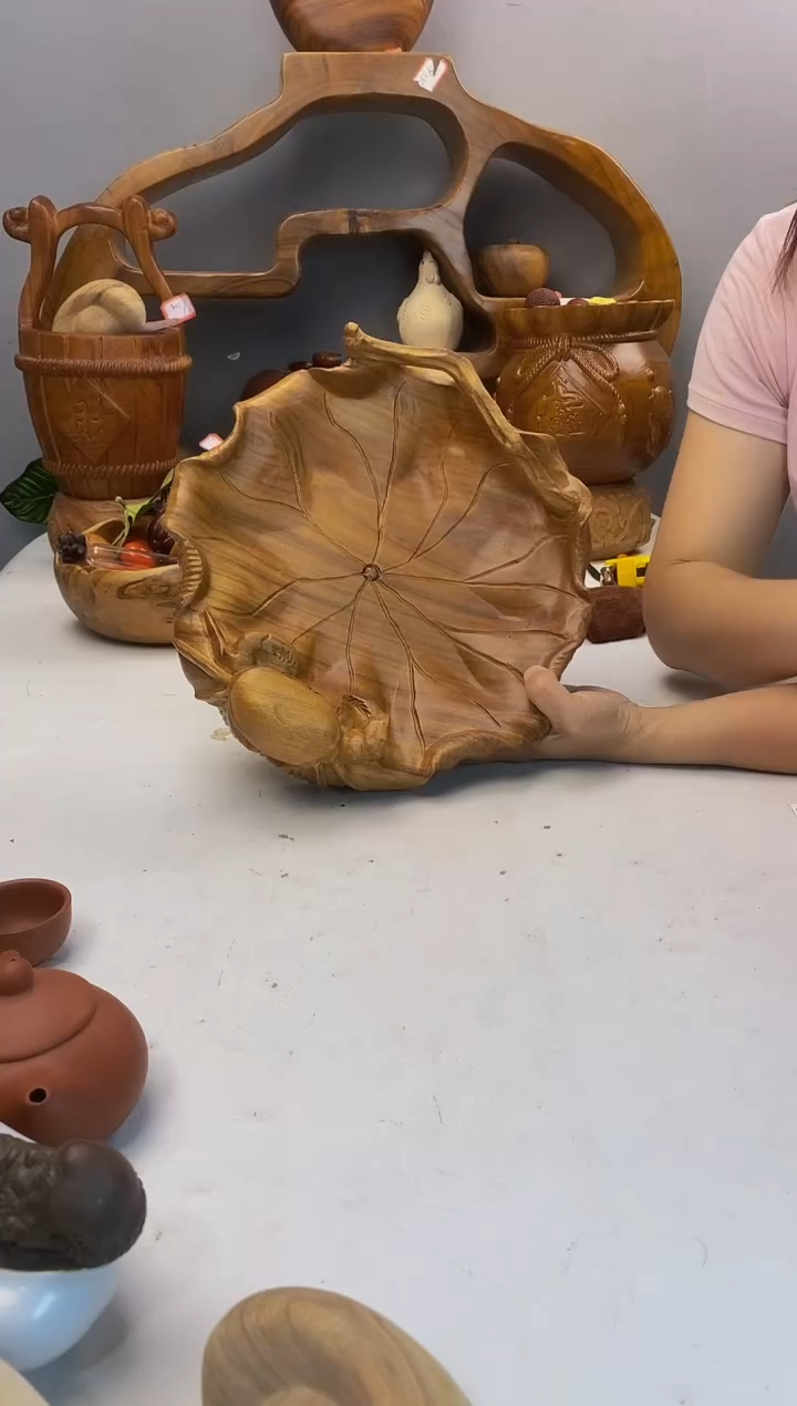 香樟木香樟木30精品荷叶盆