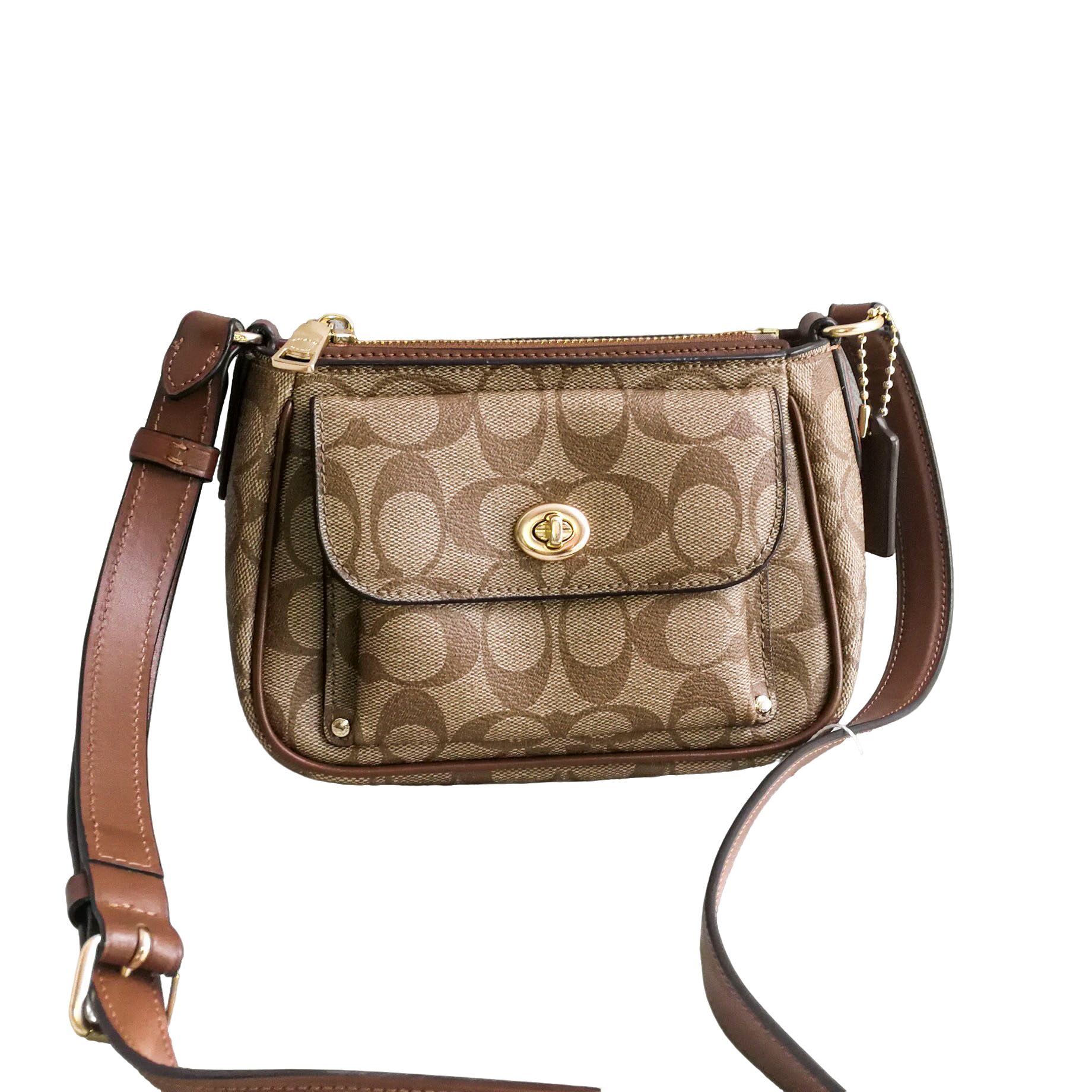 95新  coach 棕老花帅气斜挎包 053119