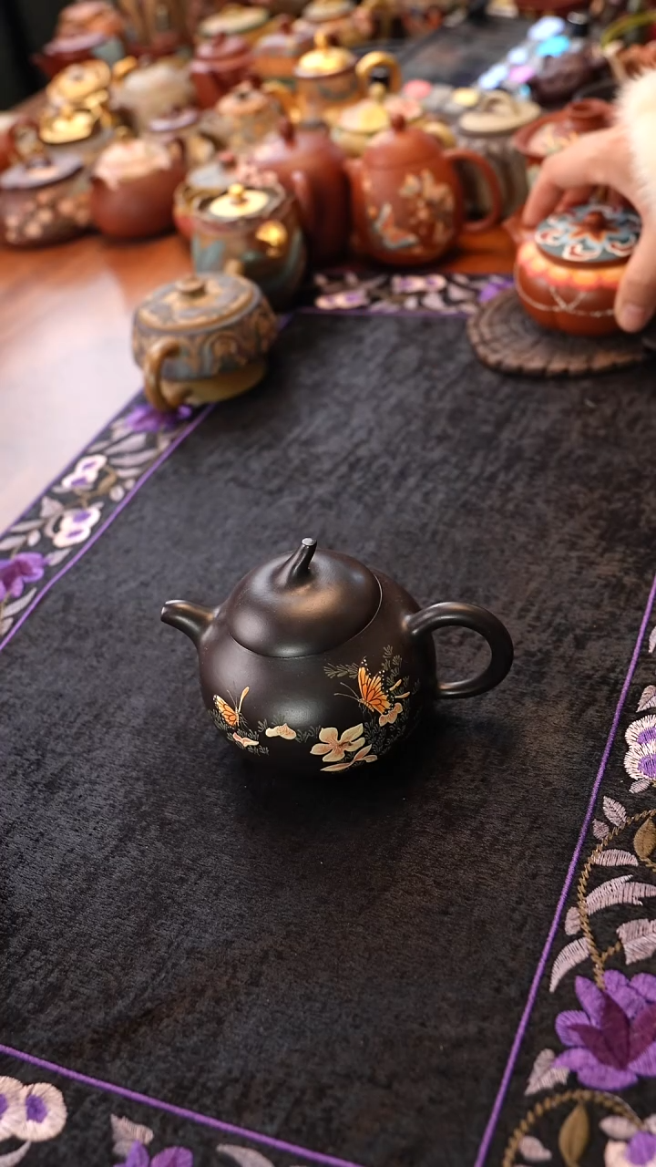 茶壶紫砂黑料茄瓜壶