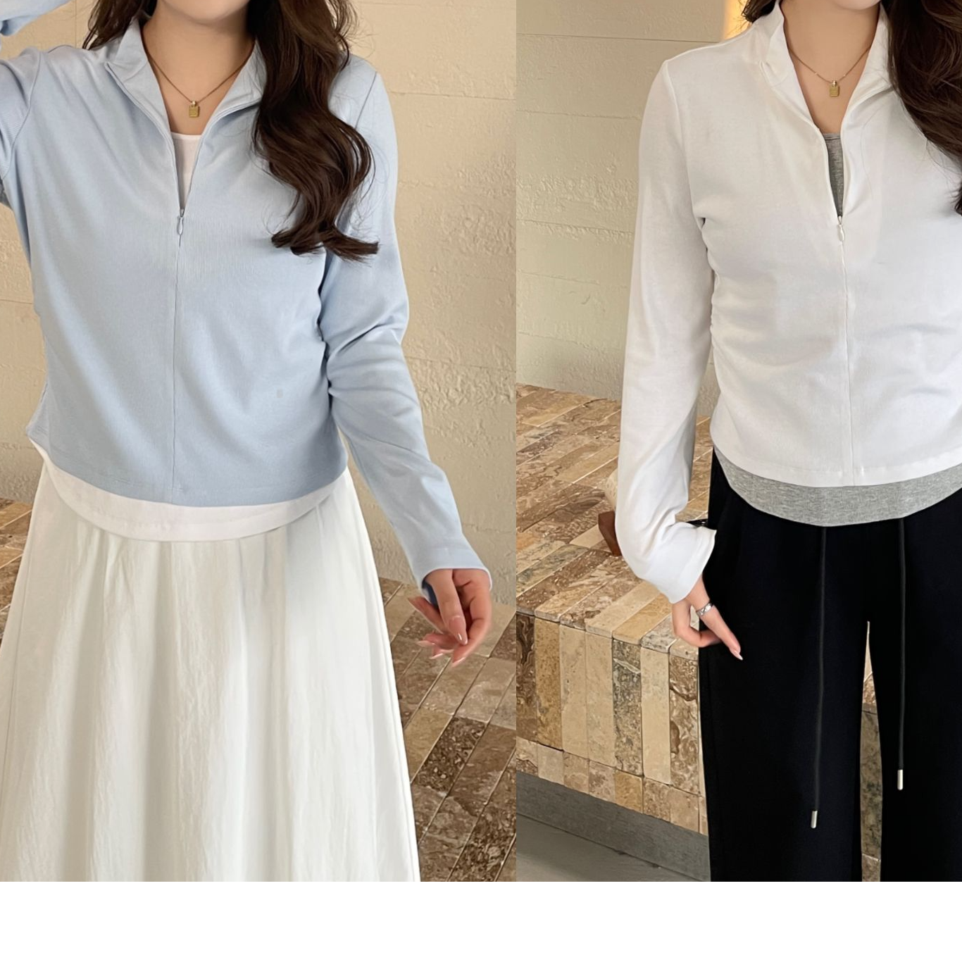 裂渡杨杨【海盐微甜】微胖大码女秋百搭显瘦假两件打底小衫ZY411Q36