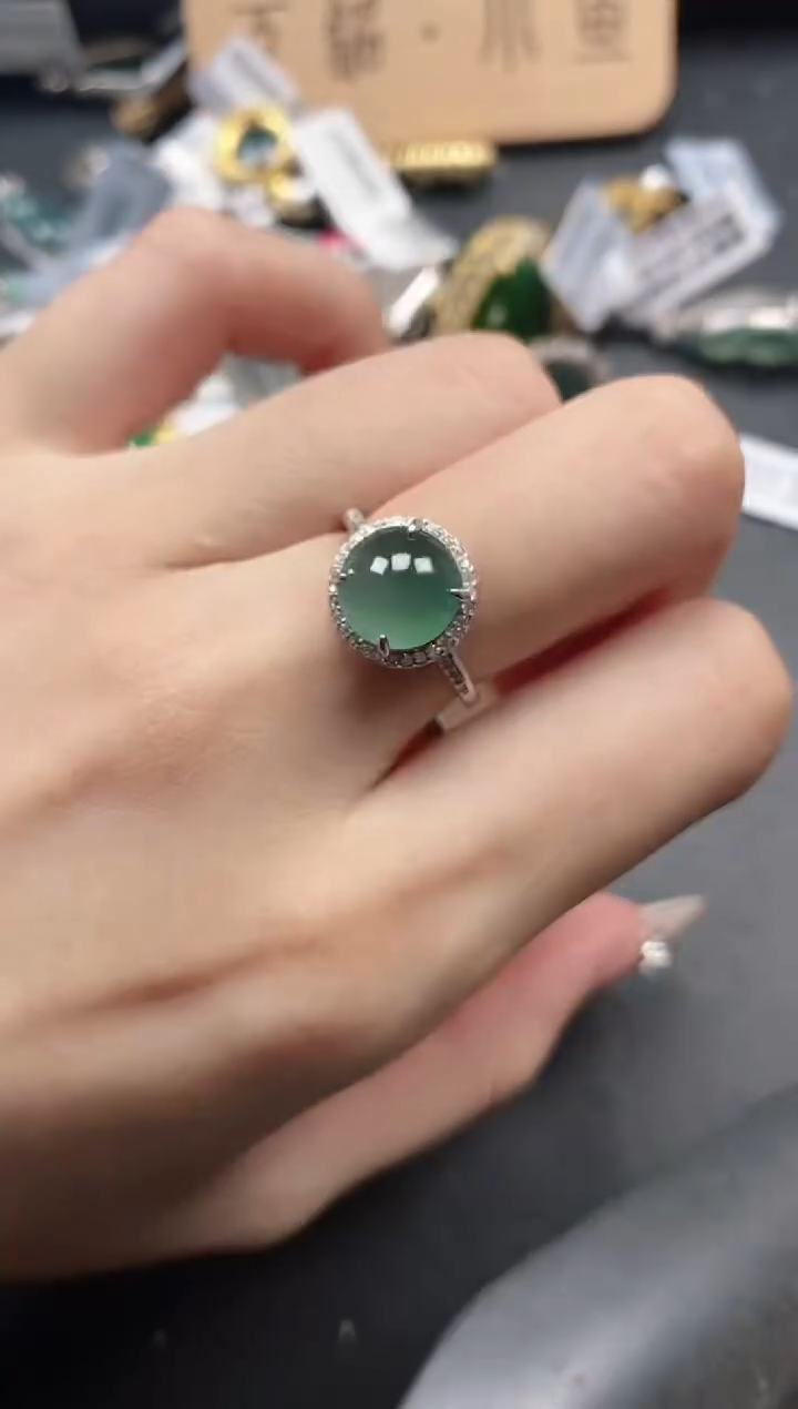 银S925镶嵌戒指翡翠51151