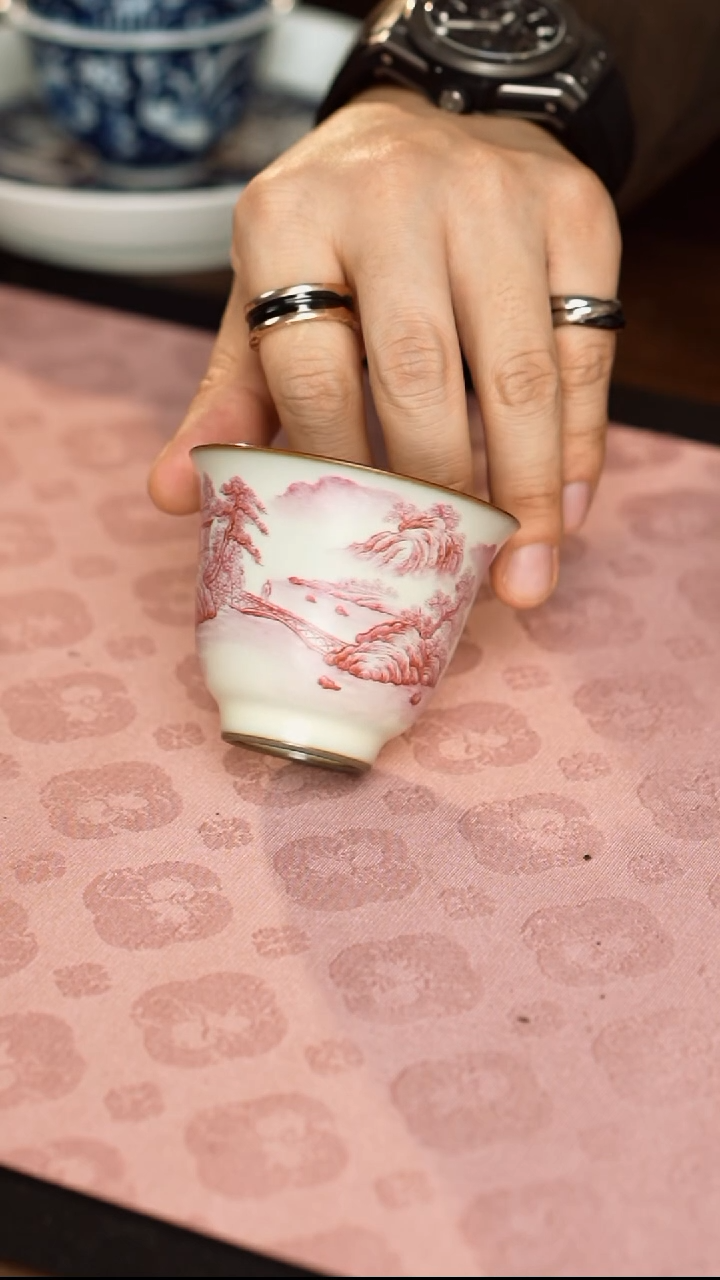 【闪购商品】手绘山水主人杯中式加厚喝茶专用单杯