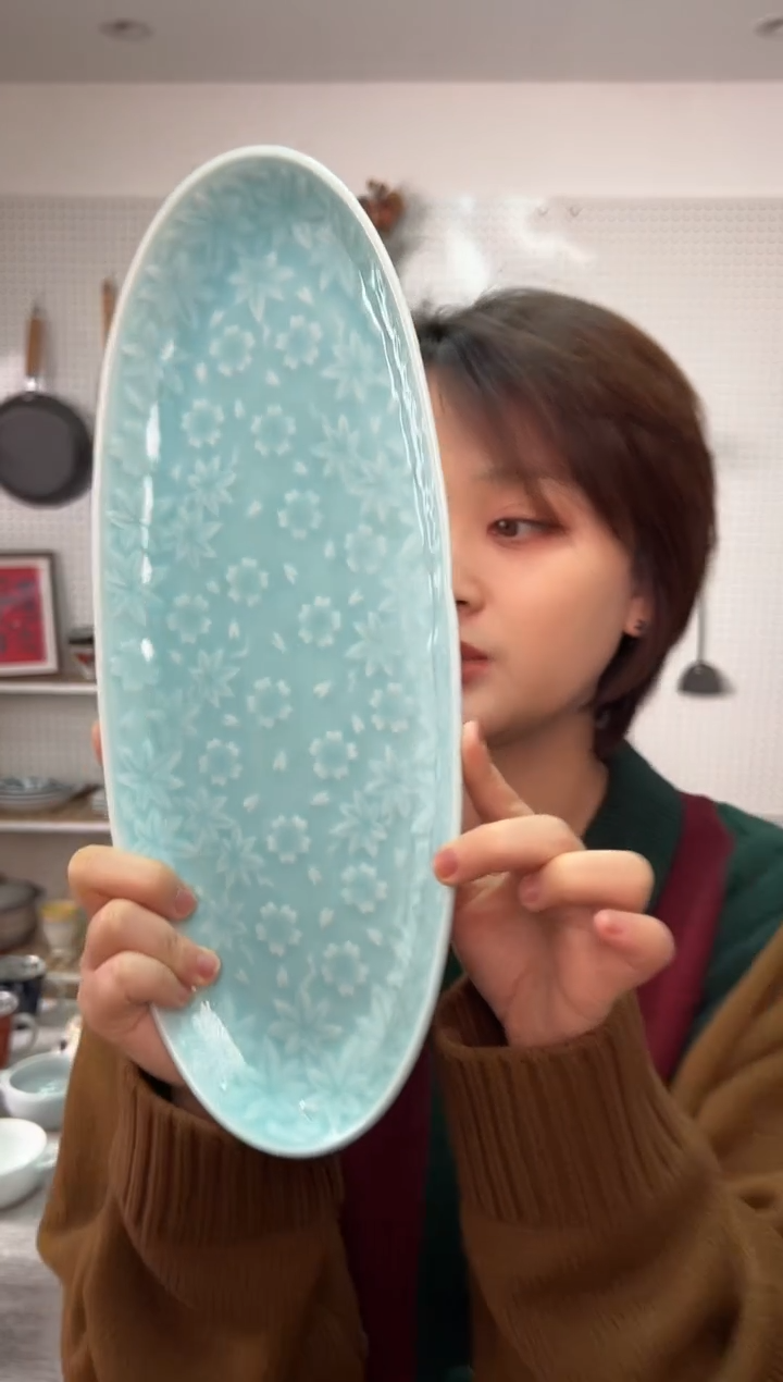 瓷青磁 尺2寸皿青磁 尺2寸皿