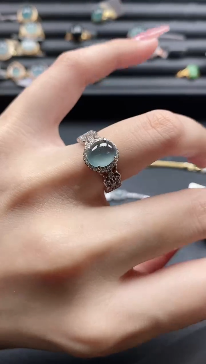 【闪购商品】翡翠戒指银S925镶嵌1111