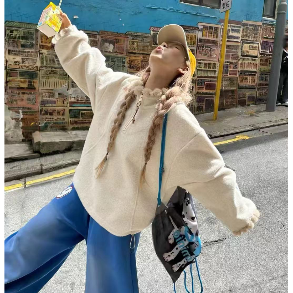 张张【张张家】J451-J500休闲慵懒风条纹长袖百搭秋季女装毛针织衫