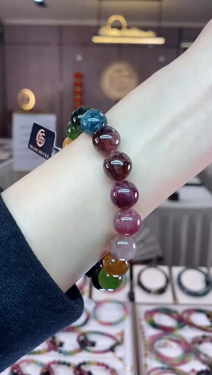 【闪购商品】碧玺单圈手串11mm+未镶嵌一物一证dan