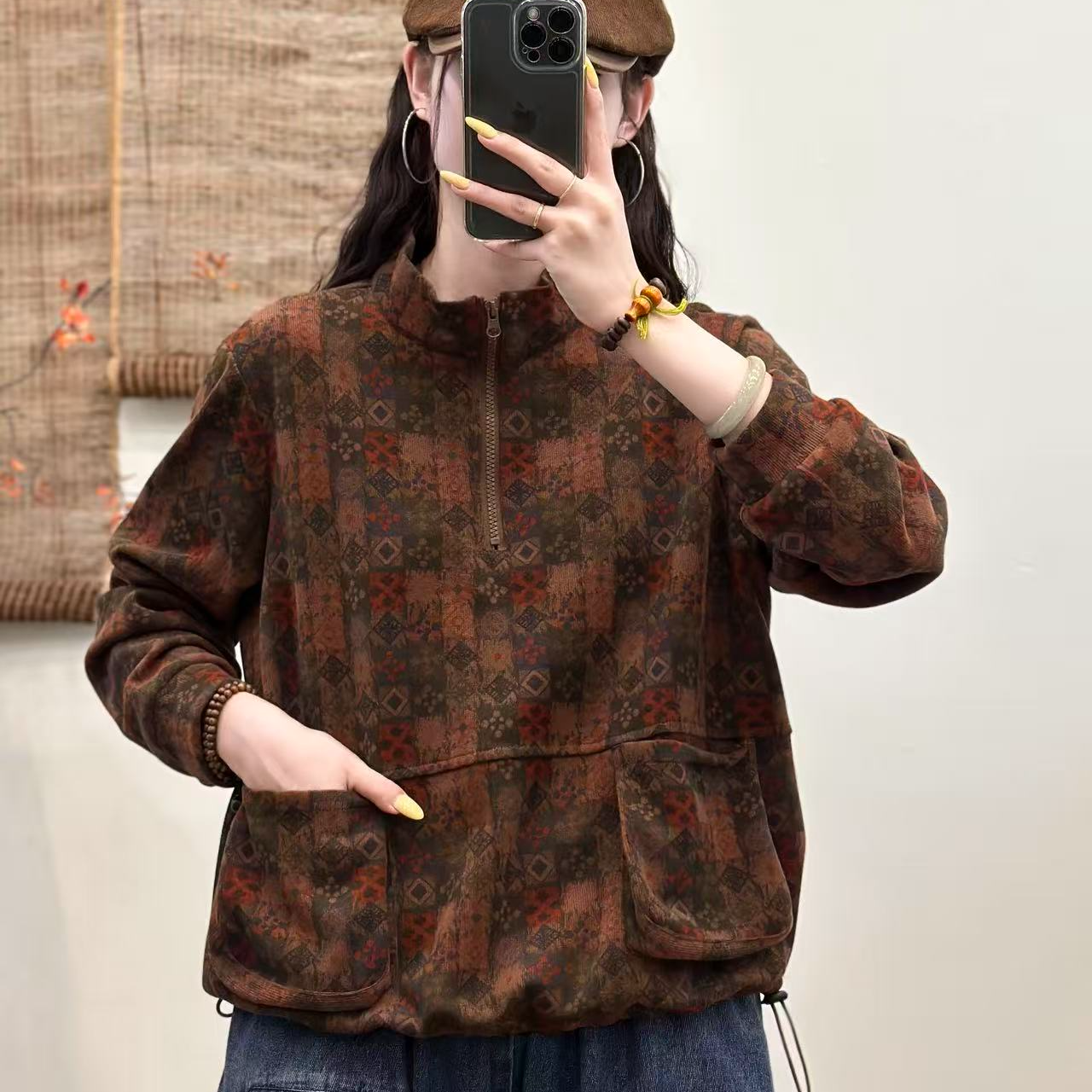 15535新款春秋休闲减龄长袖时尚宽松卫衣