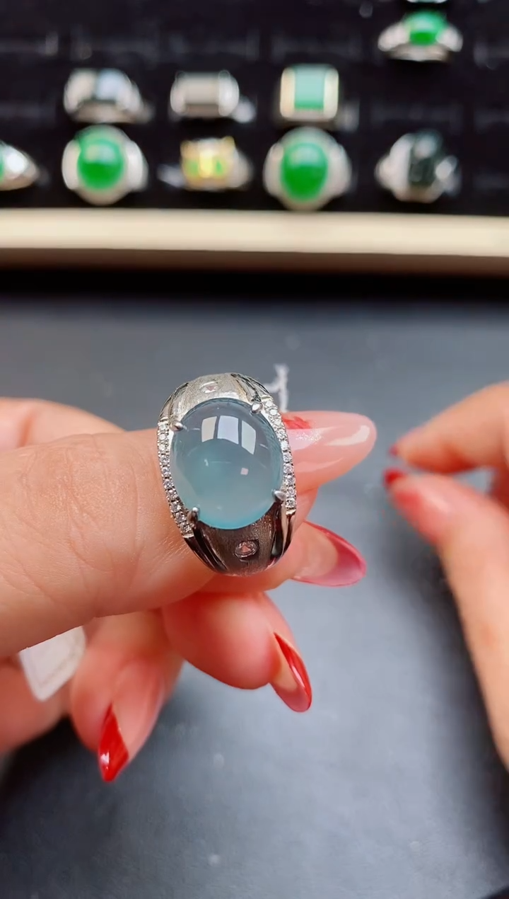 【闪购商品】翡翠戒指银S925镶嵌50850