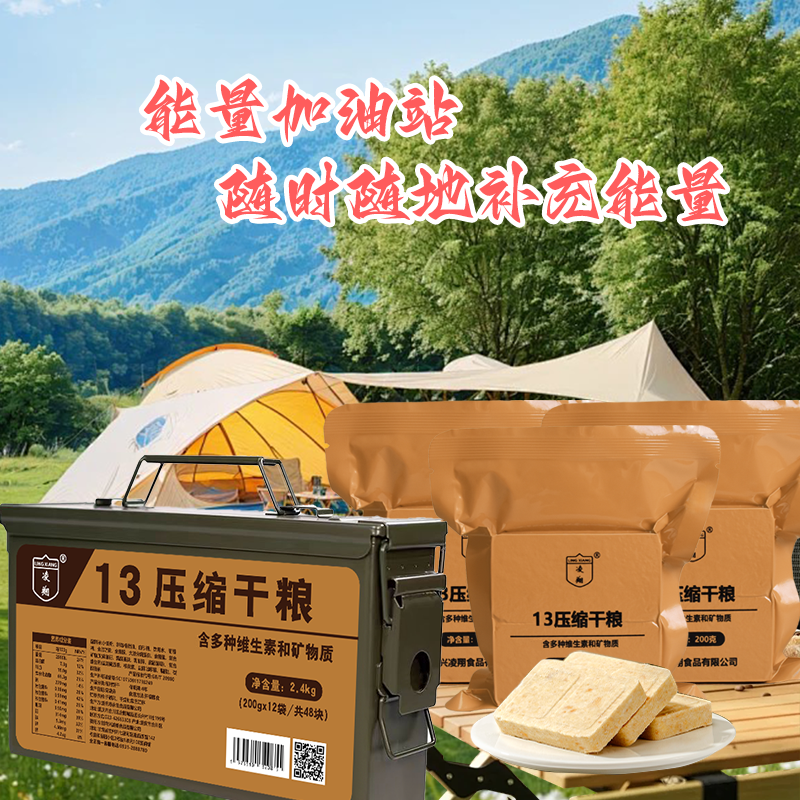 凌翔13压缩干粮200g*12包防灾应急家庭储备代餐干粮送三防箱