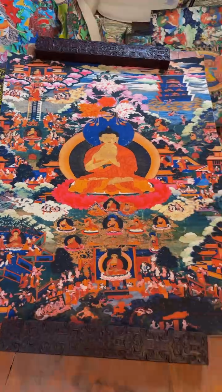 装裱画精品手绘唐卡链接--A132