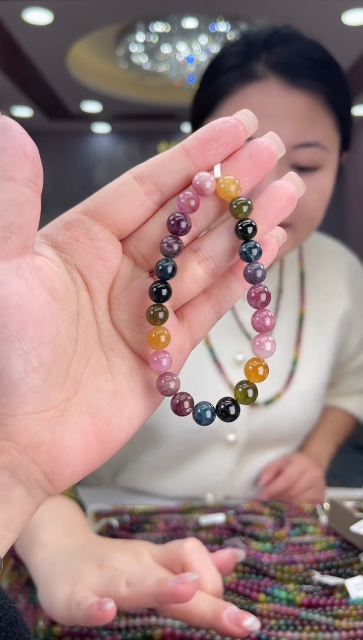 /未镶嵌碧玺8mm+碧玺单圈多样性发货